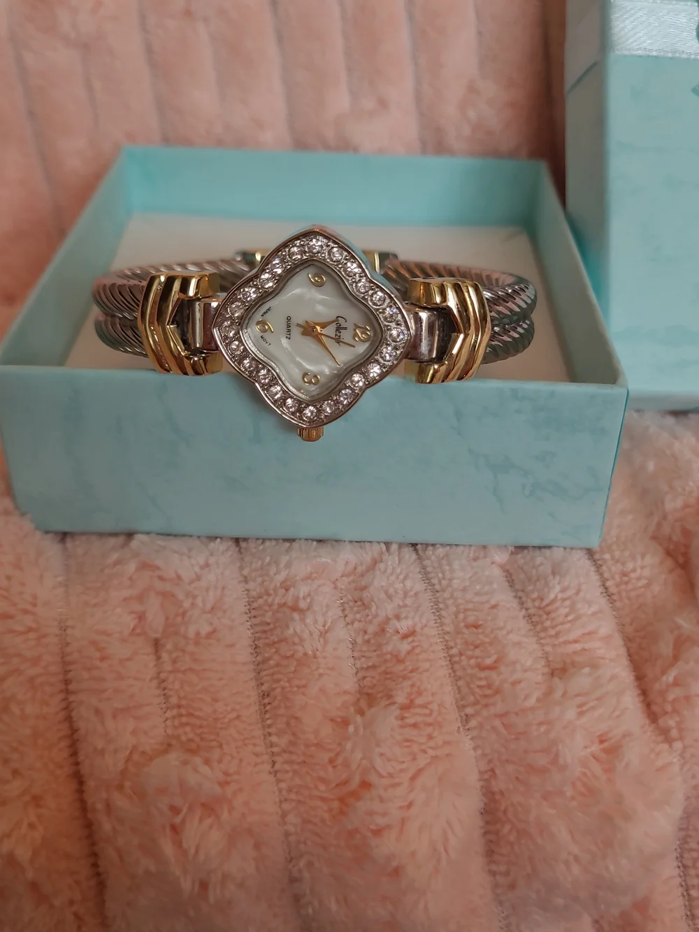 Gold & Silver Crystal-Trim Women’s Quartz Watch